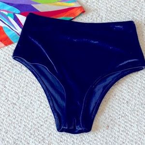 Aerie high rise velvet swim briefs.